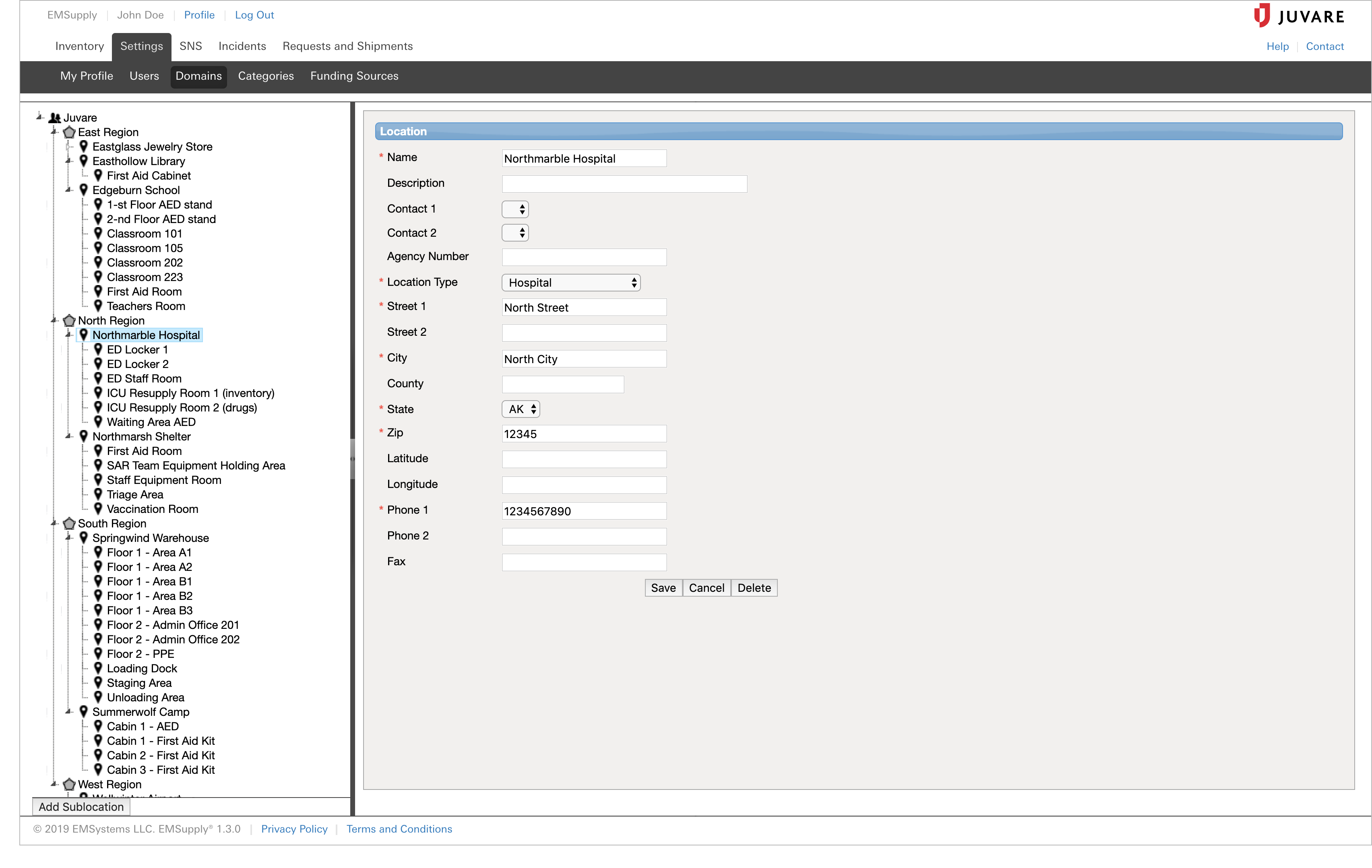 user domain and location customization