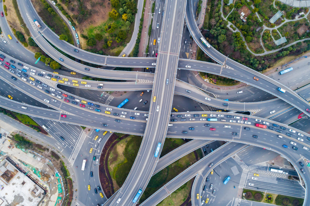 busy interstate and intersections