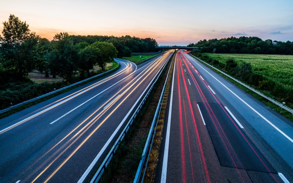 time lapso photo of interstate