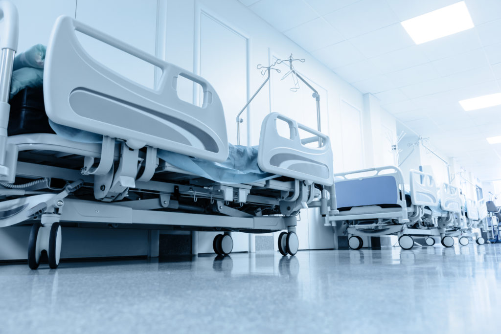 hospital beds in healthcare facility