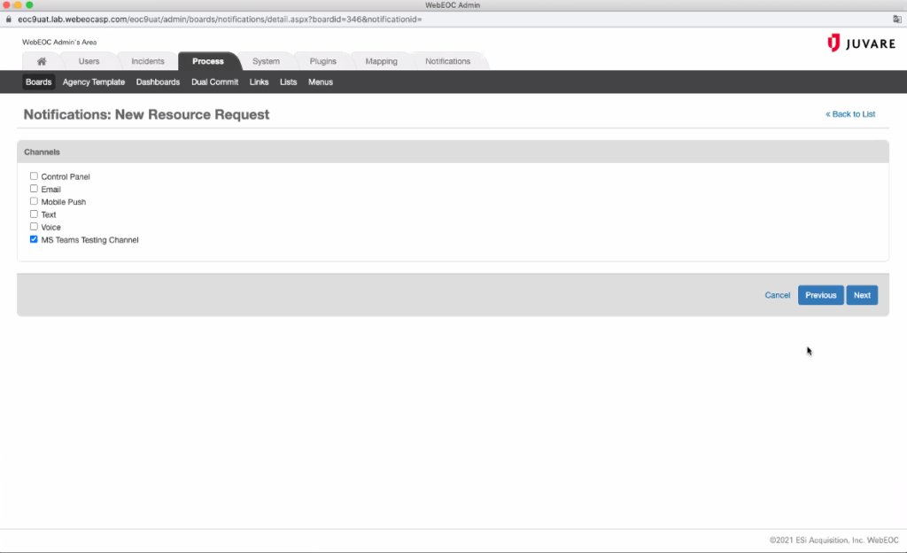 webeoc notifications new resource request screenshot
