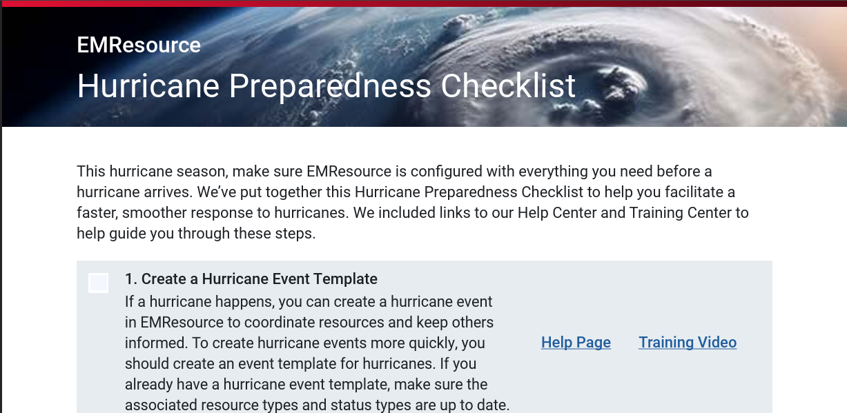 EMResource Hurricane Checklist