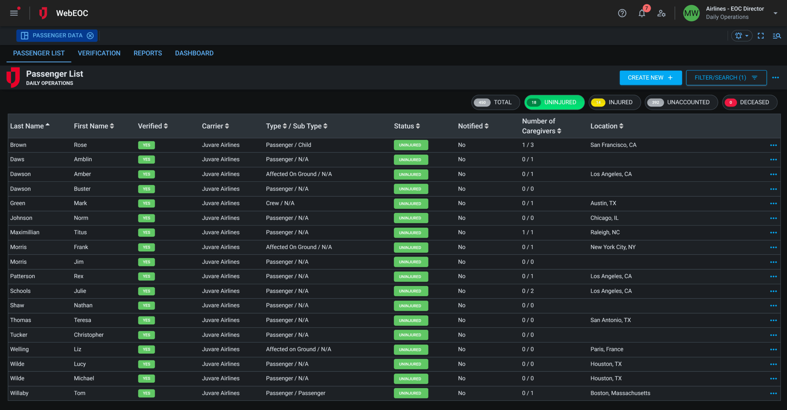 Air and Cruise - Passenger List - Dark Mode 1