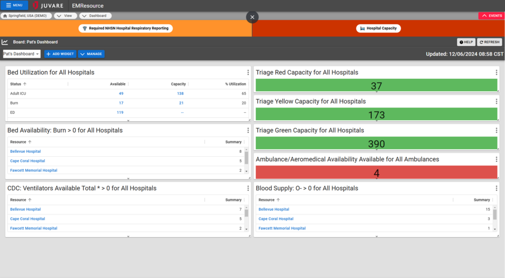 Screenshot of EMS resource. 